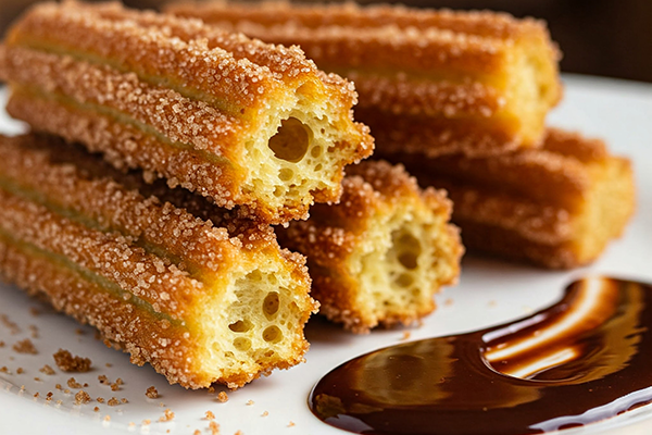 Churros veganos con chocolate